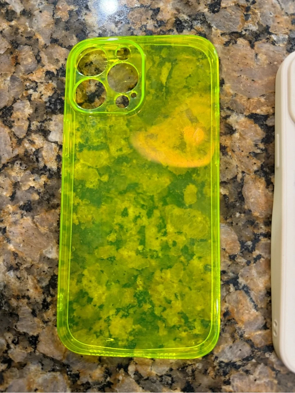 Assorted Decorative iPhone 13 Pro Max Cases - White, Neon Yellow, Clear